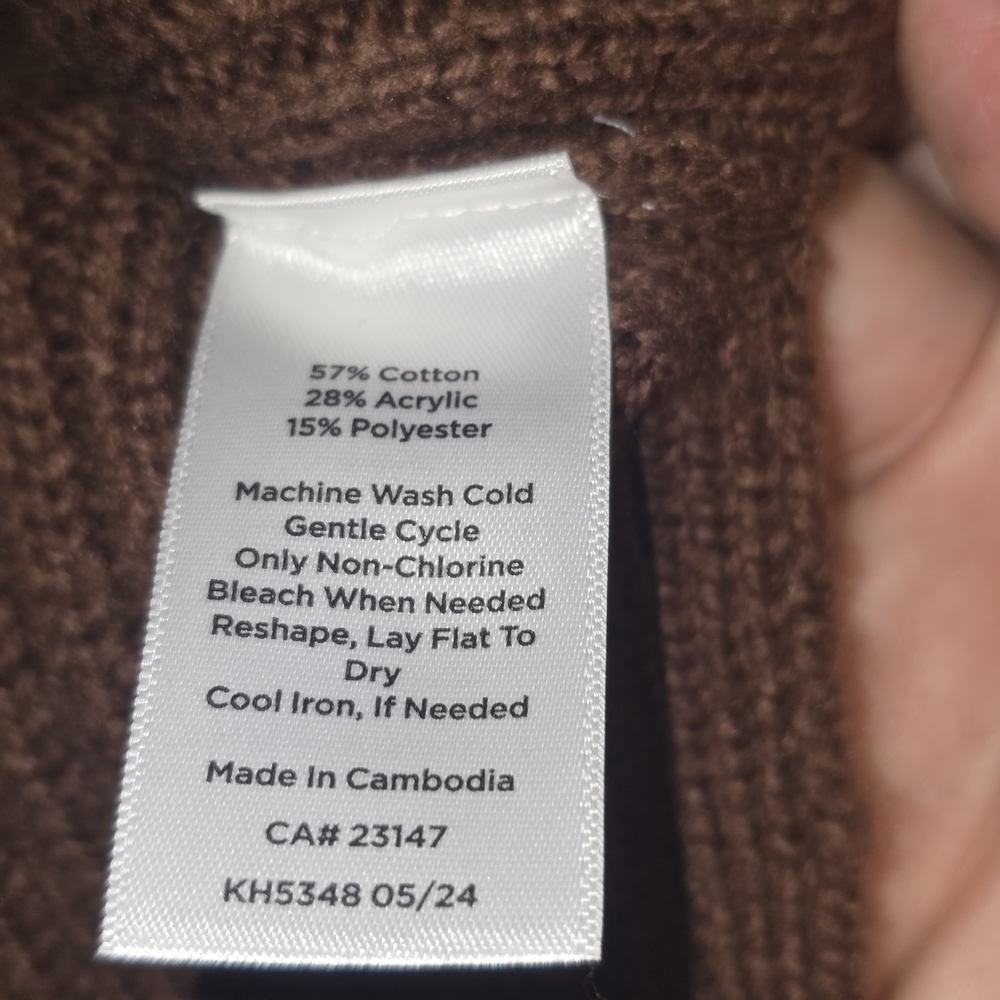 Talbots Brown Ribbed Sweatshirt - Picture 3 of 5